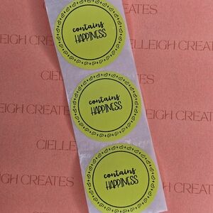 Contains Happiness Packaging Sticker Label